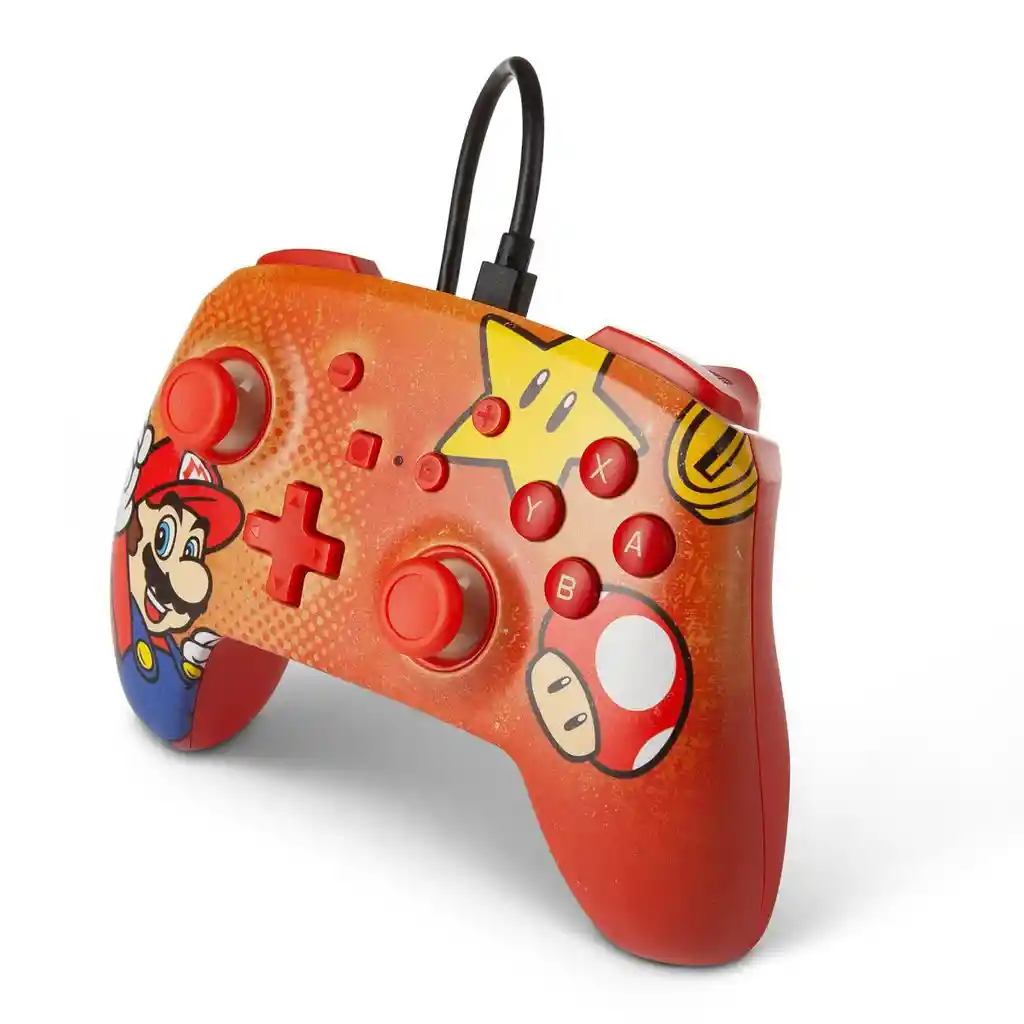 Nintendo Switch Control Alámbrico Súper Mario Power A Naranja