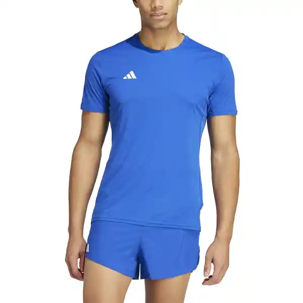 Adidas Camiseta Adizero E Tee Para Hombre Azul Talla M