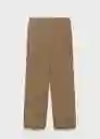 Pantalón Carlos Khaki Talla 36 Mujer Mango