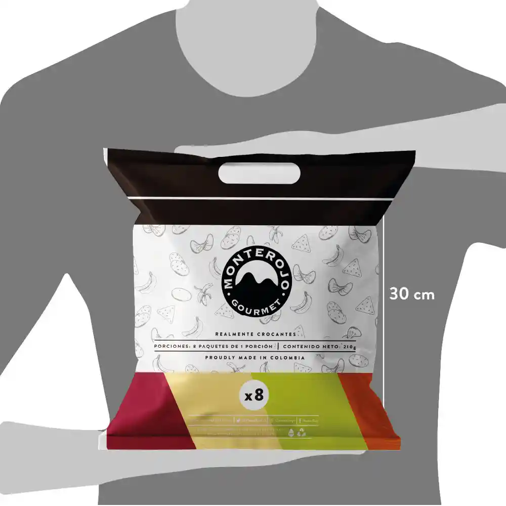 Monte Rojo 8Pack Papas con nachos 210gr