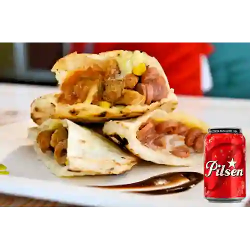 Combo Arepa Rellena de 4 Ingredientes + Pilsen