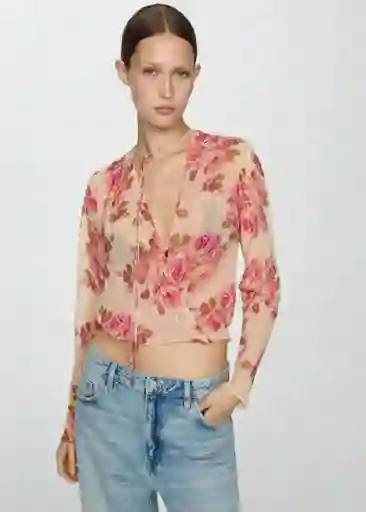 Blusa Cristal Crudo Talla S Mujer Mango