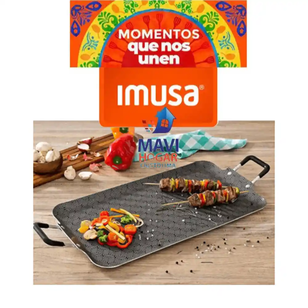 Imusa Plancha Doble Para Asar 50 x 27 cm