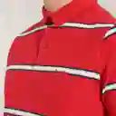 Superdry Camiseta Polo Academy Stripe Rojo Talla XXL