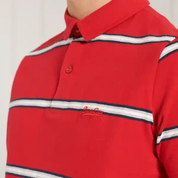 Superdry Camiseta Polo Academy Stripe Rojo Talla XXL