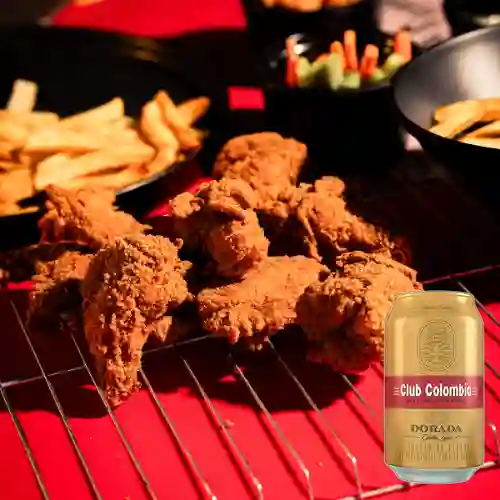 Combo Alitas X6 +Papas + Club col. Dorada Lta 330ml