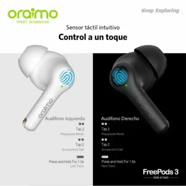 Oraimo Audífonos Freepods3 Blancos