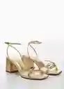 Sandalias Luan Oro Talla 36 Mujer Mango