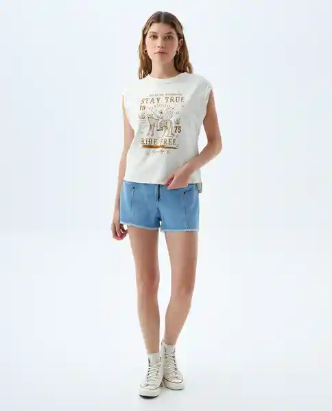 Short Mujer Azul Talla 4 359f002 Americanino