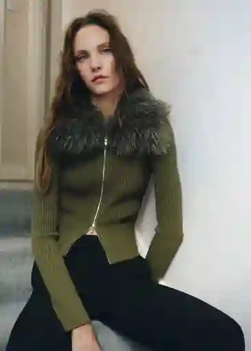 Cárdigan Bella Khaki Talla L Mujer Mango