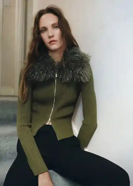 Cárdigan Bella Khaki Talla L Mujer Mango