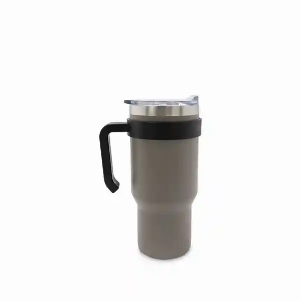 Termo Con Manija Doble Pared Gris Ambiente Gourmet