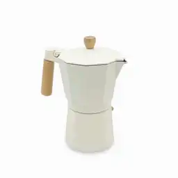 Cafetera Moka 9 Tazas Blanca Mango en Madera Ambiente Gourmet