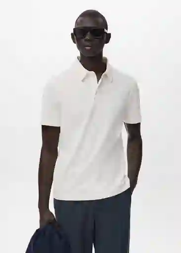 Camiseta Polo Ezequi Offwhite Talla M Hombre Mango