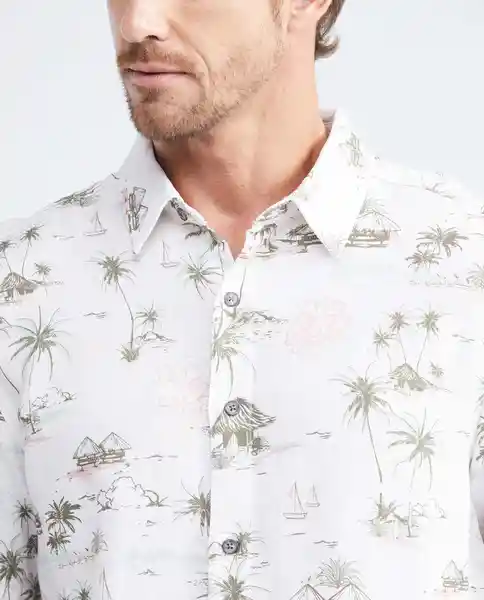 Camisa Palms Resort Gris Rocío Claro XXL Chevignon