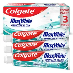 Crema Dental Colgate Max White Complete Clean 100 ml x 3