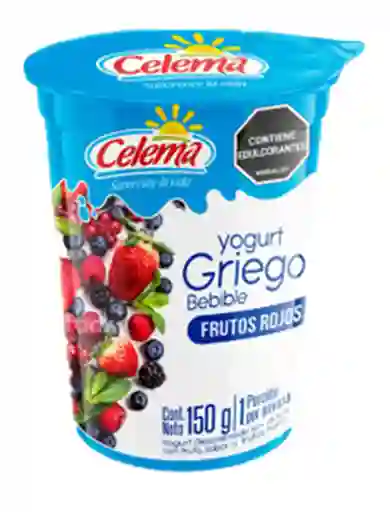 Celema Yogurt Griego Bebible Frutos Rojos