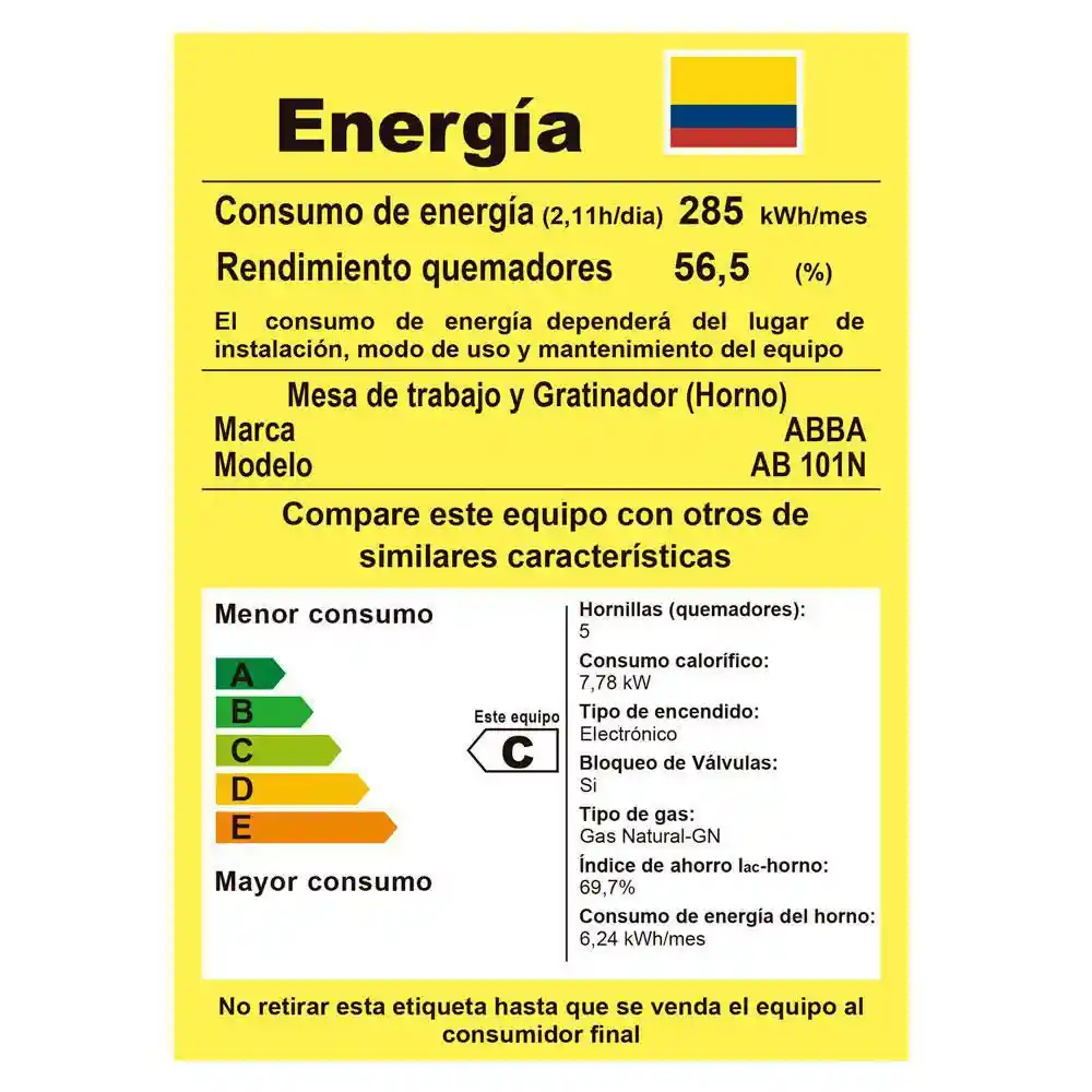 Abba Estufa Ab 101-5 N Neg - 4 Ptos Negra Horno Inox Torre