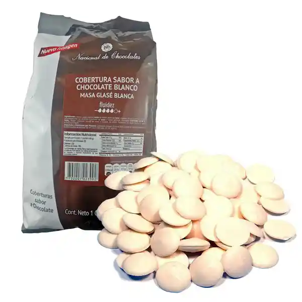 Nacional de Chocolate Cobertura Sabor Chocolate Blanco 1 Kg