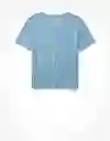 Camiseta Mujer Azul Talla Large American Eagle 05318304