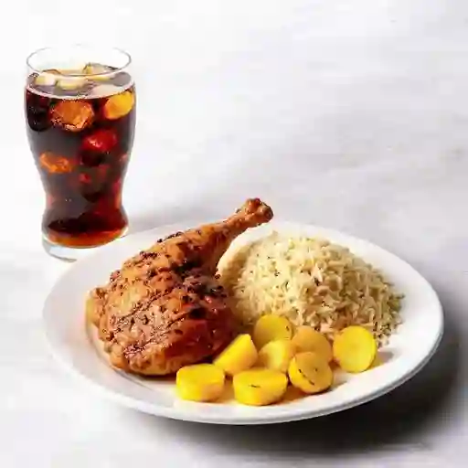 Bandeja con 1/4 Pollo, Pierna - Pernil