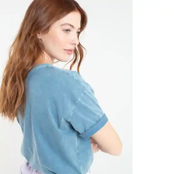  Camiseta Mujer Color Azul Hidro Oscuro Talla L Naf-Naf 
