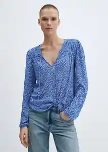 Blusa Pomelo Azul Talla L Mujer Mango