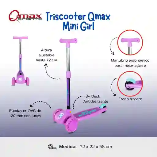 Qmax Patineta Triscooter Mini Girl