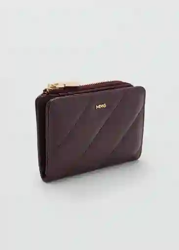 Billetera P Diagonal Burdeos Talla 99 Mujer Mango
