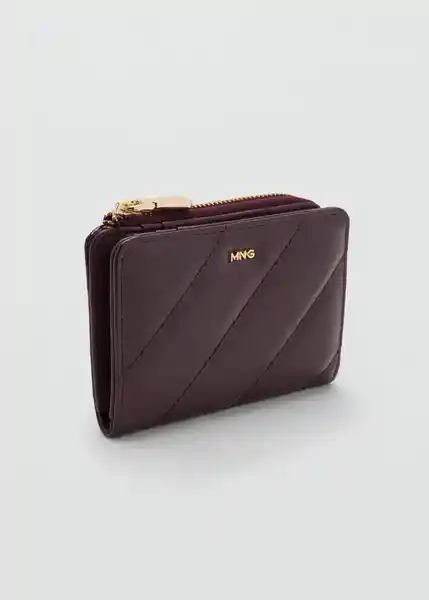 Billetera P Diagonal Burdeos Talla 99 Mujer Mango