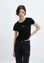 Camiseta Mnglog-H Negro Talla XL Mujer Mango