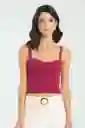 Crop Top Crosbhie Color Borgoña Talla XS Ragged