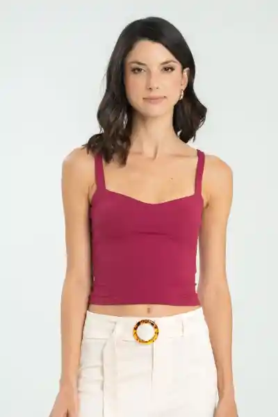 Crop Top Crosbhie Color Borgoña Talla XS Ragged