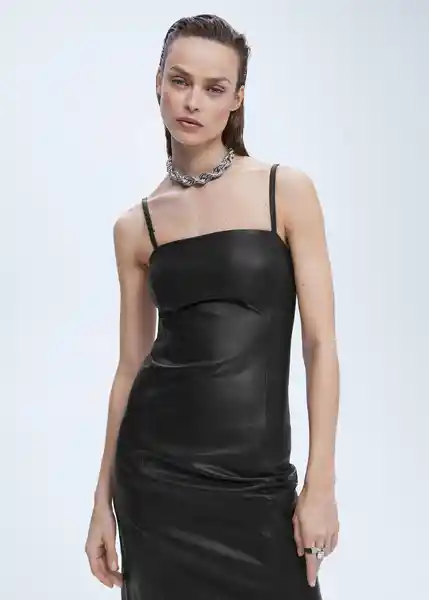 Vestido Gilda Negro Talla L Mujer Mango