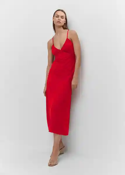 Vestido Martina Rojo Talla XS Mujer Mango