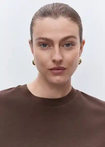 Camiseta Picom Marrón Talla M Mujer Mango