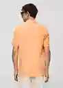 Camisa Polo Rea Naranja Pastel Talla M Hombre Mango