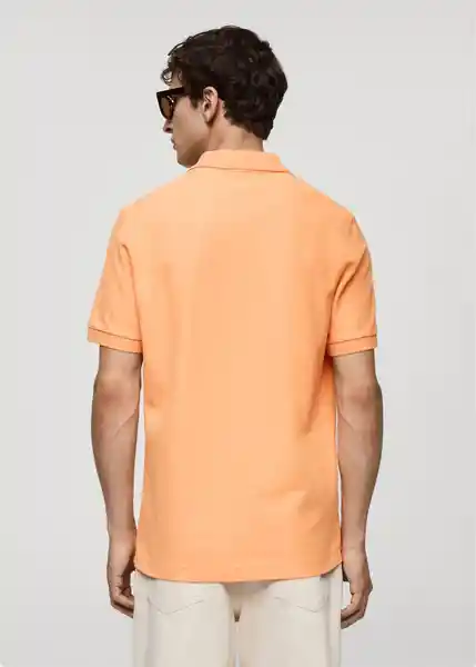 Camisa Polo Rea Naranja Pastel Talla M Hombre Mango