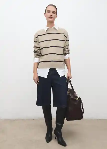 Saco Jersey Marina Piedra Talla S Mujer Mango