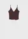 Top Mel Chocolate Talla M Mujer Mango