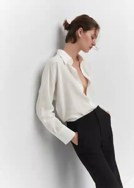 Camisa Lima Offwhite Talla XS Mujer Mango