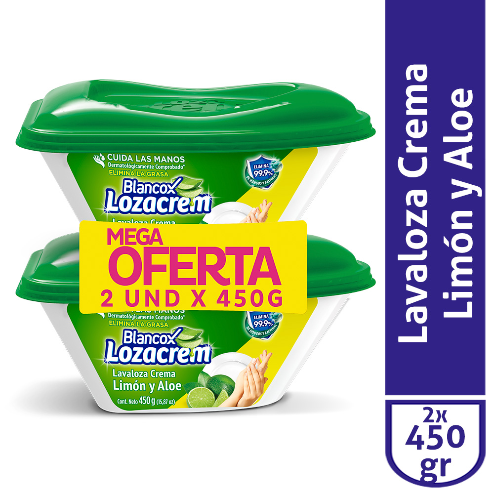 Blancox Lavaloza en Crema Limón y Aloe 2 x 450 g