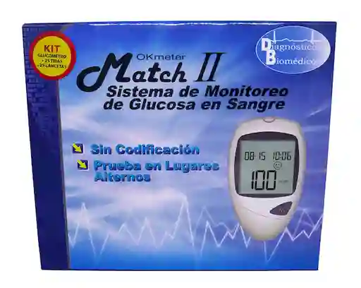 Okmeter Kit Glucómetro Completo Match II