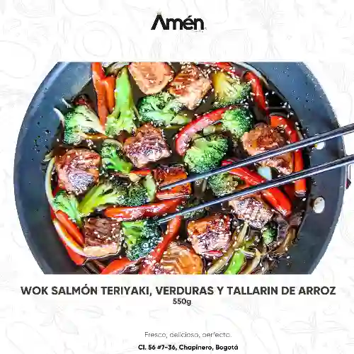 Wok de Salmón Teriyaki