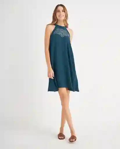 Vestido Verde Fuerte Oscuro Talla L 699F003 Esprit