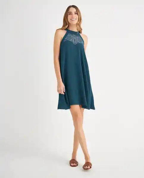 Vestido Verde Fuerte Oscuro Talla L 699F003 Esprit