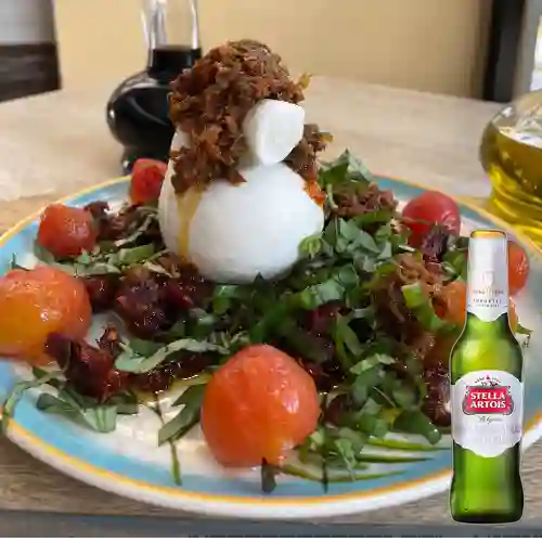 Combo Burratina Al Pesto + Stella Artois Bot. 330ml