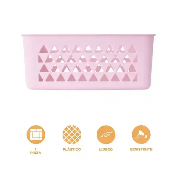 Cesta de Almacenamiento Mediana Rosa Miniso