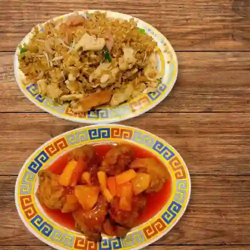 Combinado Grande Arroz y Agridulce Pollo