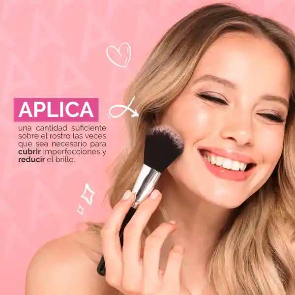 Asepxia Maquillaje Facial Polvo Compacto Natural